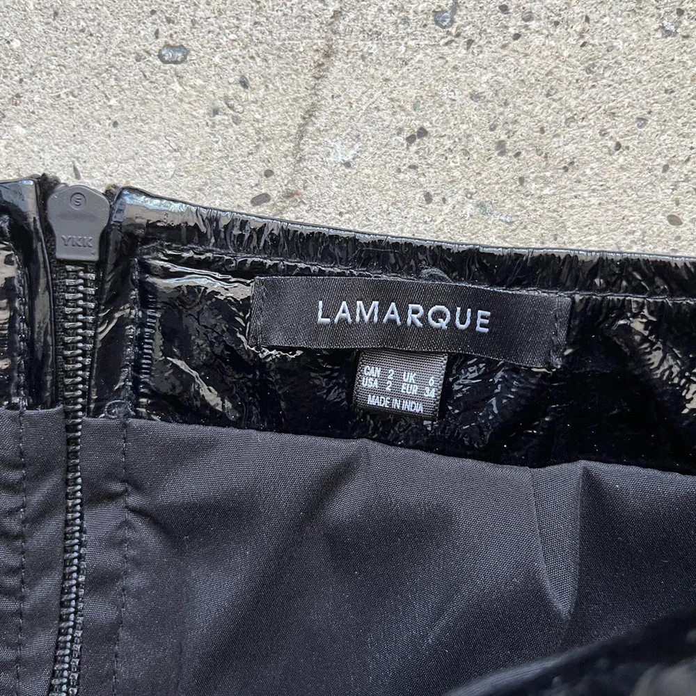 Lamarque Black Patent Leather Mini Skirt - Picture 5 of 7